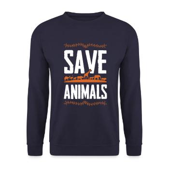 Animal welfare Animal rights activists - Unisex Sweatshirt - navy - Front - Alina (178cm) & Michal (187cm)