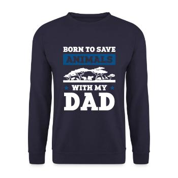 Papa bien-être animal - Sweat-shirt Unisexe - marine - Devant - Alina (178cm) & Michal (187cm)