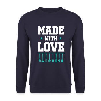 Baking Love - Unisex Sweatshirt - navy - Front - Alina (178cm) & Michal (187cm)