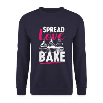 Love baking - Unisex Sweatshirt - navy - Front - Alina (178cm) & Michal (187cm)