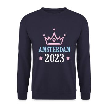 Amsterdam 2023 - Unisex Sweatshirt - navy - Front - Alina (178cm) & Michal (187cm)