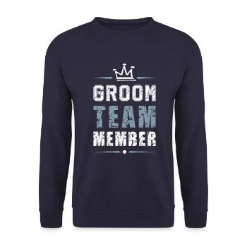 Groom Team - Unisex Pullover - Navy - Vorne - Alina (178cm) & Michal (187cm)