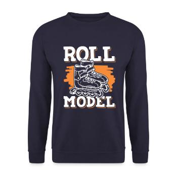 roll skaten - Unisex Pullover - Navy - Vorne - Alina (178cm) & Michal (187cm)