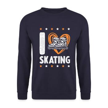 ich liebe skating - Unisex Pullover - Navy - Vorne - Alina (178cm) & Michal (187cm)