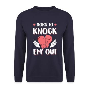 Knock Out Boxing Gloves - Unisex Sweatshirt - navy - Front - Alina (178cm) & Michal (187cm)