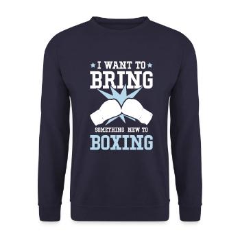 Boxing Boxes - Unisex Sweatshirt - navy - Front - Alina (178cm) & Michal (187cm)