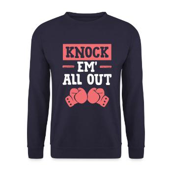 Knock out boxing - Unisex Sweatshirt - navy - Front - Alina (178cm) & Michal (187cm)