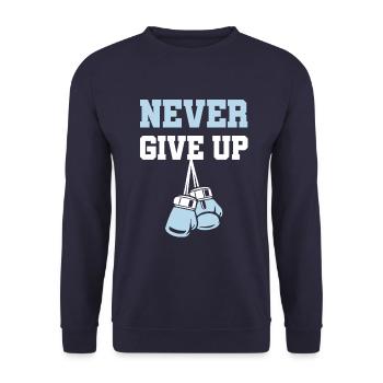 Don't give up on boxes - Unisex Sweatshirt - navy - Front - Alina (178cm) & Michal (187cm)