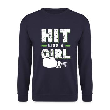 Boxer Girl - Sweat-shirt Unisexe - marine - Devant - Alina (178cm) & Michal (187cm)