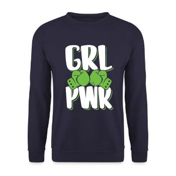 Girl Girl Boxing - Unisex Sweatshirt - navy - Front - Alina (178cm) & Michal (187cm)