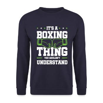 Boxing Boxing Gloves - Unisex Sweatshirt - navy - Front - Alina (178cm) & Michal (187cm)