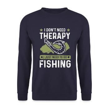 Thérapie de pêche - Sweat-shirt Unisexe - marine - Devant - Alina (178cm) & Michal (187cm)