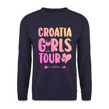 Croatia Party Team - Unisex Sweatshirt - navy - Front - Alina (178cm) & Michal (187cm)