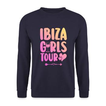 Ibiza Party Team - Unisex Sweatshirt - navy - Front - Alina (178cm) & Michal (187cm)