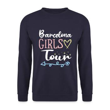 Barcelona Girls Tour - Sweat-shirt Unisexe - marine - Devant - Alina (178cm) & Michal (187cm)