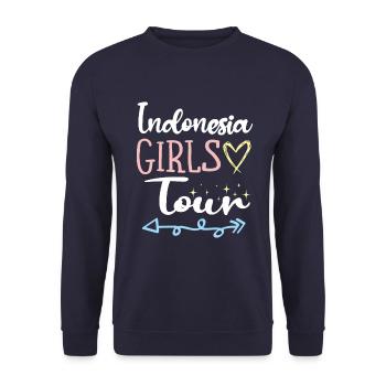 Tournée des filles en Indonésie - Sweat-shirt Unisexe - marine - Devant - Alina (178cm) & Michal (187cm)