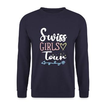 Tour de Suisse pour les filles - Sweat-shirt Unisexe - marine - Devant - Alina (178cm) & Michal (187cm)
