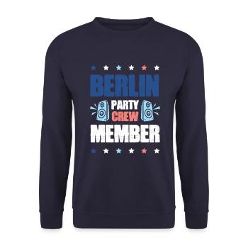 Berlin Party Crew - Unisex Pullover - Navy - Vorne - Alina (178cm) & Michal (187cm)