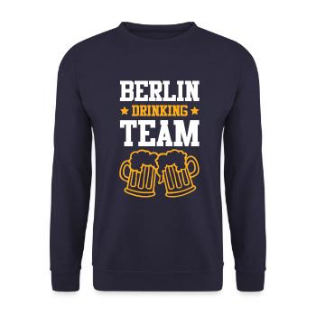 Berlin Drinking Team - Unisex Sweatshirt - navy - Front - Alina (178cm) & Michal (187cm)
