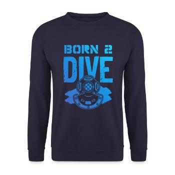 Né pour plonger - Sweat-shirt Unisexe - marine - Devant - Alina (178cm) & Michal (187cm)