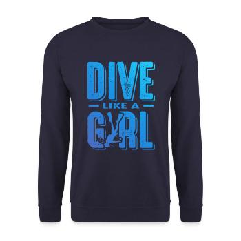 taucher girl - Unisex Pullover - Navy - Vorne - Alina (178cm) & Michal (187cm)