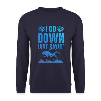 Diving funny saying - Unisex Sweatshirt - navy - Front - Alina (178cm) & Michal (187cm)