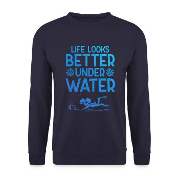 Diving underwater - Unisex Sweatshirt - navy - Front - Alina (178cm) & Michal (187cm)