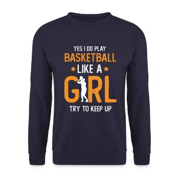Basketball féminin - Sweat-shirt Unisexe - marine - Devant - Alina (178cm) & Michal (187cm)