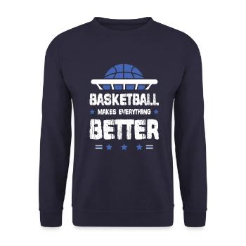 Basketball Sport - Unisex Sweatshirt - navy - Front - Alina (178cm) & Michal (187cm)
