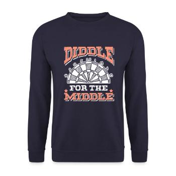 Dart funny saying - Unisex Sweatshirt - navy - Front - Alina (178cm) & Michal (187cm)