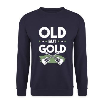 rock musik lustiger spruch - Unisex Pullover - Navy - Vorne - Alina (178cm) & Michal (187cm)