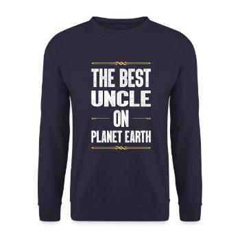 Best Uncle Saying - Unisex Sweatshirt - navy - Front - Alina (178cm) & Michal (187cm)