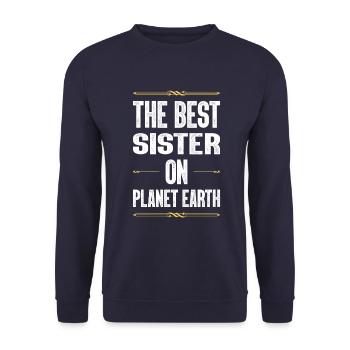 Best Sister Saying - Unisex Sweatshirt - navy - Front - Alina (178cm) & Michal (187cm)