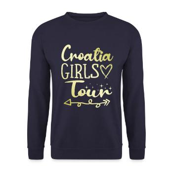 Tournée des filles en Croatie - Sweat-shirt Unisexe - marine - Devant - Alina (178cm) & Michal (187cm)