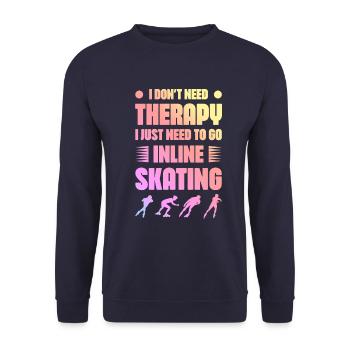 Skate Therapy - Unisex Sweatshirt - navy - Front - Alina (178cm) & Michal (187cm)