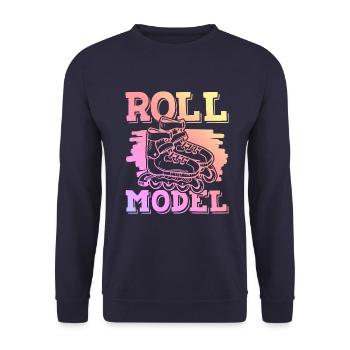 roll skaten - Unisex Pullover - Navy - Vorne - Alina (178cm) & Michal (187cm)