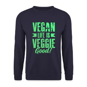 Vie végétalienne - Sweat-shirt Unisexe - marine - Devant - Alina (178cm) & Michal (187cm)