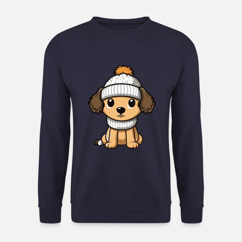 Hund Winter Comic Niedlich - Unisex Pullover - Navy