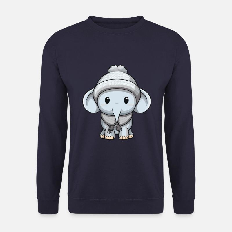 Elephant Winter Comic Cute - Unisex Sweatshirt - navy