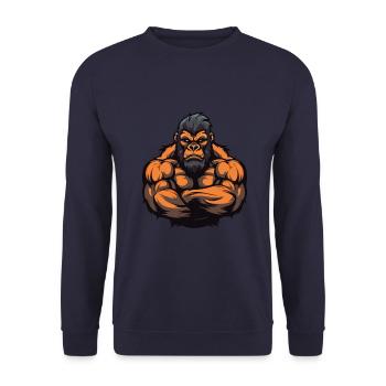Entraînement des muscles Gorilla Gym - Sweat-shirt Unisexe - marine - Devant - Alina (178cm) & Michal (187cm)
