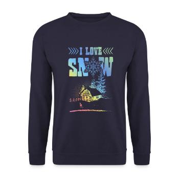 J’adore la neige - Sweat-shirt Unisexe - marine - Devant - Alina (178cm) & Michal (187cm)