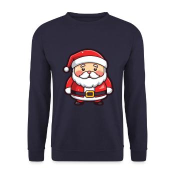 Père Noël drôle de Noël - Sweat-shirt Unisexe - marine - Devant - Alina (178cm) & Michal (187cm)