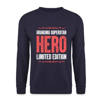 Best Granny Heroine Saying - Unisex Sweatshirt - navy - Front - Alina (178cm) & Michal (187cm)