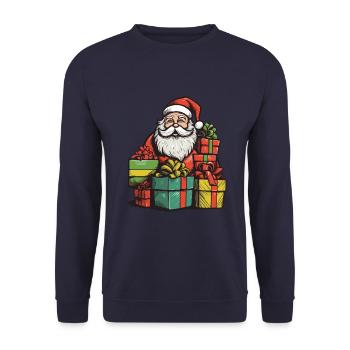 Santa Claus Christmas Christmas - Unisex Sweatshirt - navy - Front - Alina (178cm) & Michal (187cm)