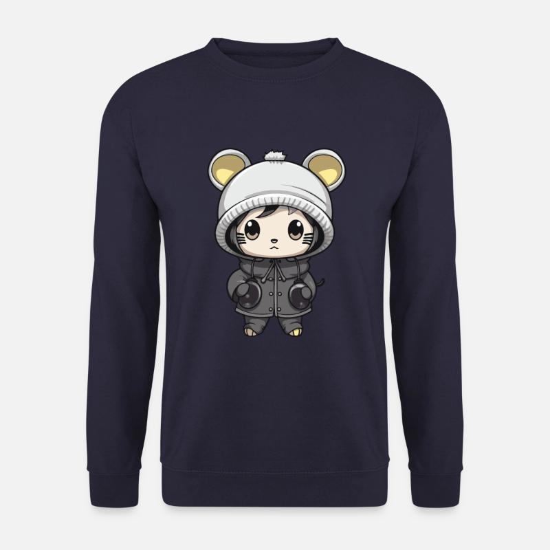 Mouse Winter Animal Cute Comic - Unisex Sweatshirt - navy