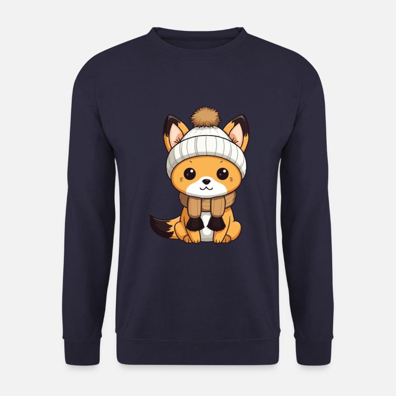 Fox Winter Animal Cute Comic - Unisex Sweatshirt - navy