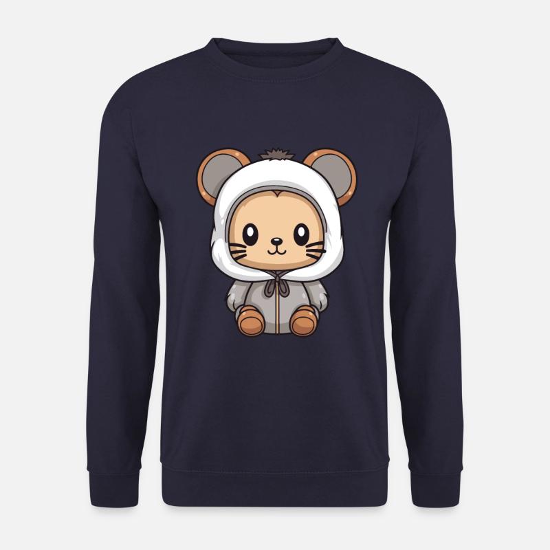 Mouse Winter Animal Cute Comic - Unisex Sweatshirt - navy