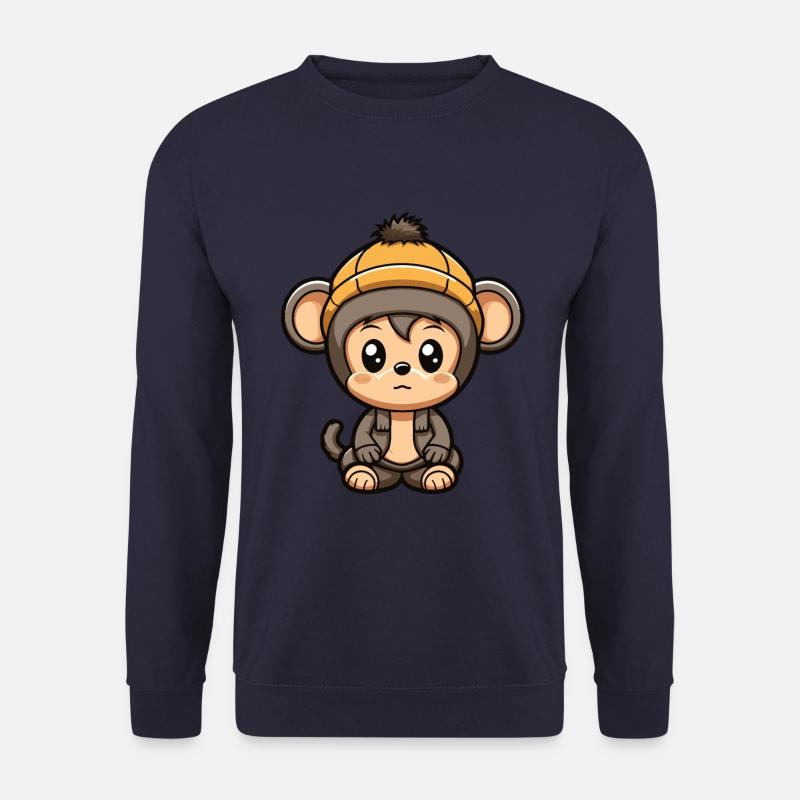 Monkey Winter Animal Cute Comic - Unisex Sweatshirt - navy