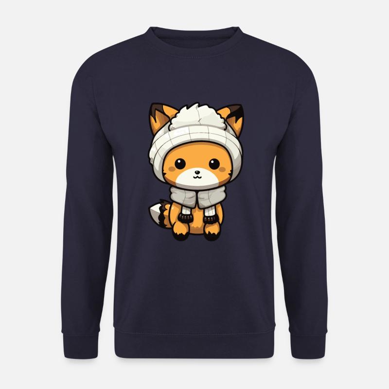 Fox Winter Animal Cute Comic - Unisex Sweatshirt - navy