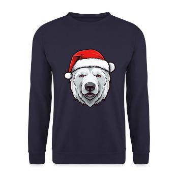 Tête d’ours polaire Noël Noël ours polaire - Sweat-shirt Unisexe - marine - Devant - Alina (178cm) & Michal (187cm)